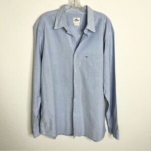Lacoste Men 44 XL Light Blue Long Sleeve Button Down Dress Collared Shirt X